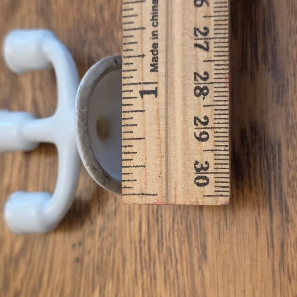 Vintage White Porcelain Miniature 3 Arm Candelabra Japan 2 Inch Dollhouse Decor